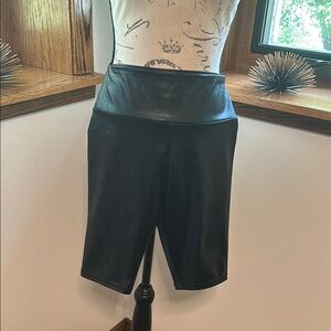Wild Fable Black Faux Leather, high waisted Women's Biker Shorts